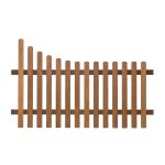 RHS Prestige Curve Down Chamfered Top Picket Fencing - Right - Thermally Treated Timber