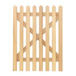 RHS Prestige Pointed Top Picket Gate in Iroko 1200mm high