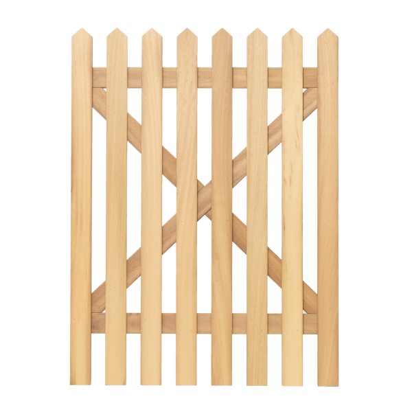 RHS Prestige Pointed Top Picket Gate in Iroko 1200mm high