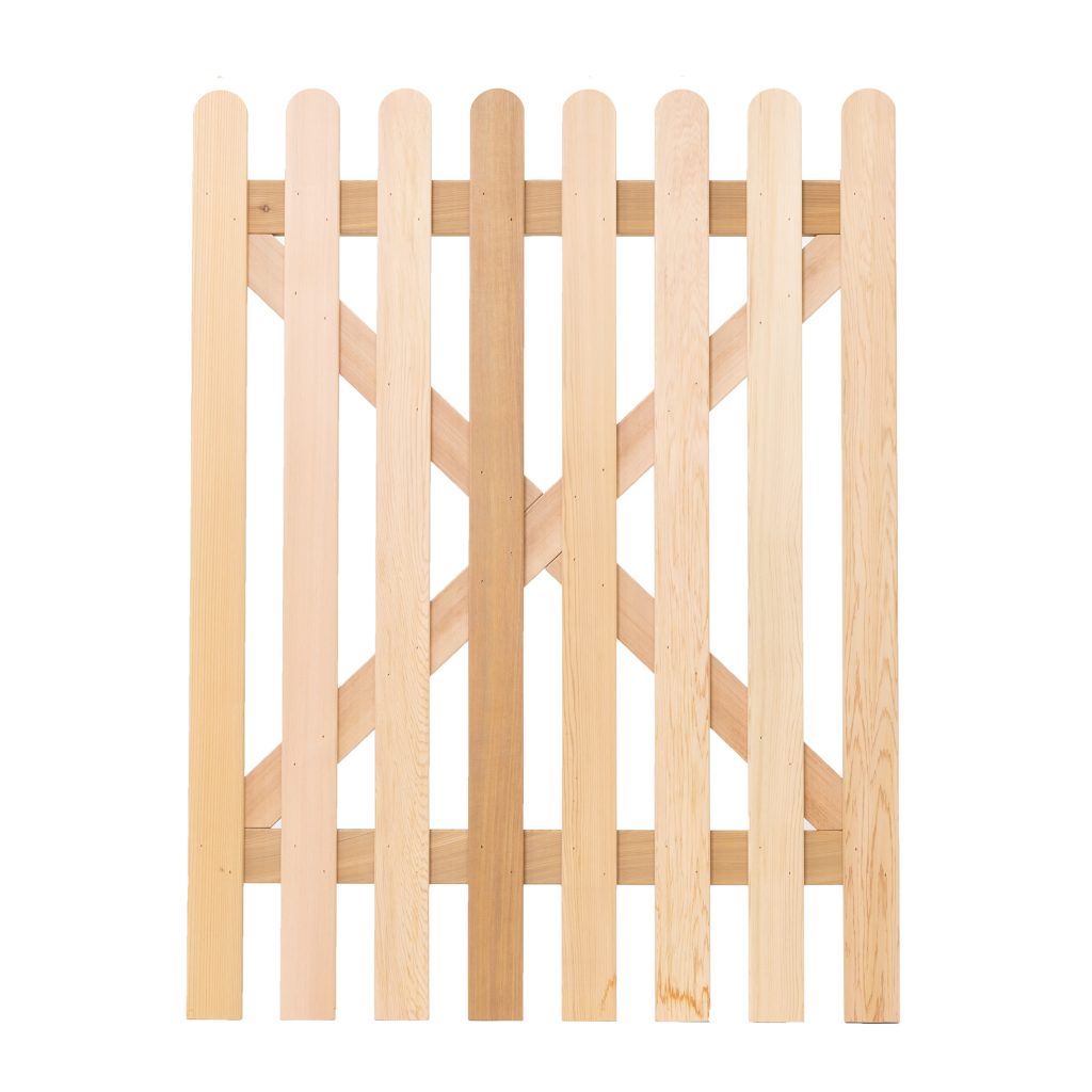 RHS Prestige Rounded Top Picket Gate in Western Red Cedar 1200mm high