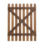 RHS Prestige Rounded Top Picket Gate Back in Thermally Treated Timber 1200mm high