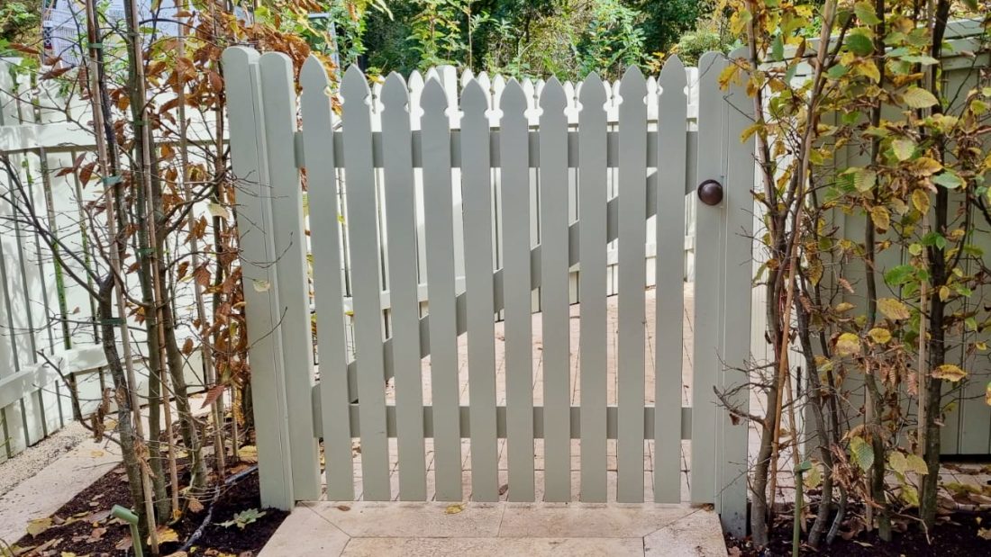 Bespoke Picket Gate painted in Manhattan Grey