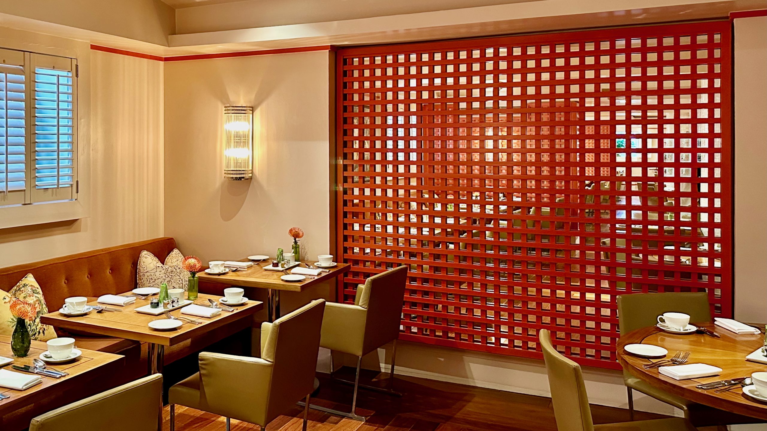 Bespoke trellis with mirror at The Bloomsbury Hotel