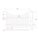 RHS Prestige Concave Chamfered Top Picket Fence Panels - 1200mm