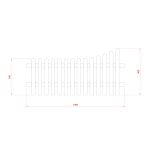RHS Prestige Curve Down Chamfered Top Picket Fence Panels - Left - 900mm