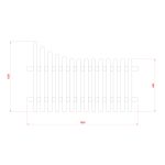 RHS Prestige Curve Down Chamfered Top Picket Fence Panels - Right - 1200