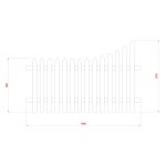RHS Prestige Curve Down Pointed Top Picket Fence Panels - Left - 1200mm