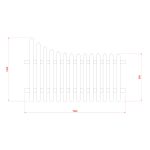 RHS Prestige Curve Down Pointed Top Picket Fence Panels - Right - 1200mm