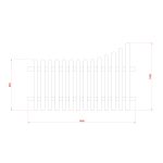 RHS Prestige Curve Down Rounded Top Picket Fence Panels - Left - 1200mm