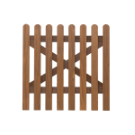 RHS Prestige Rounded Top Picket Gate Front in Thermally Treated 900mm high