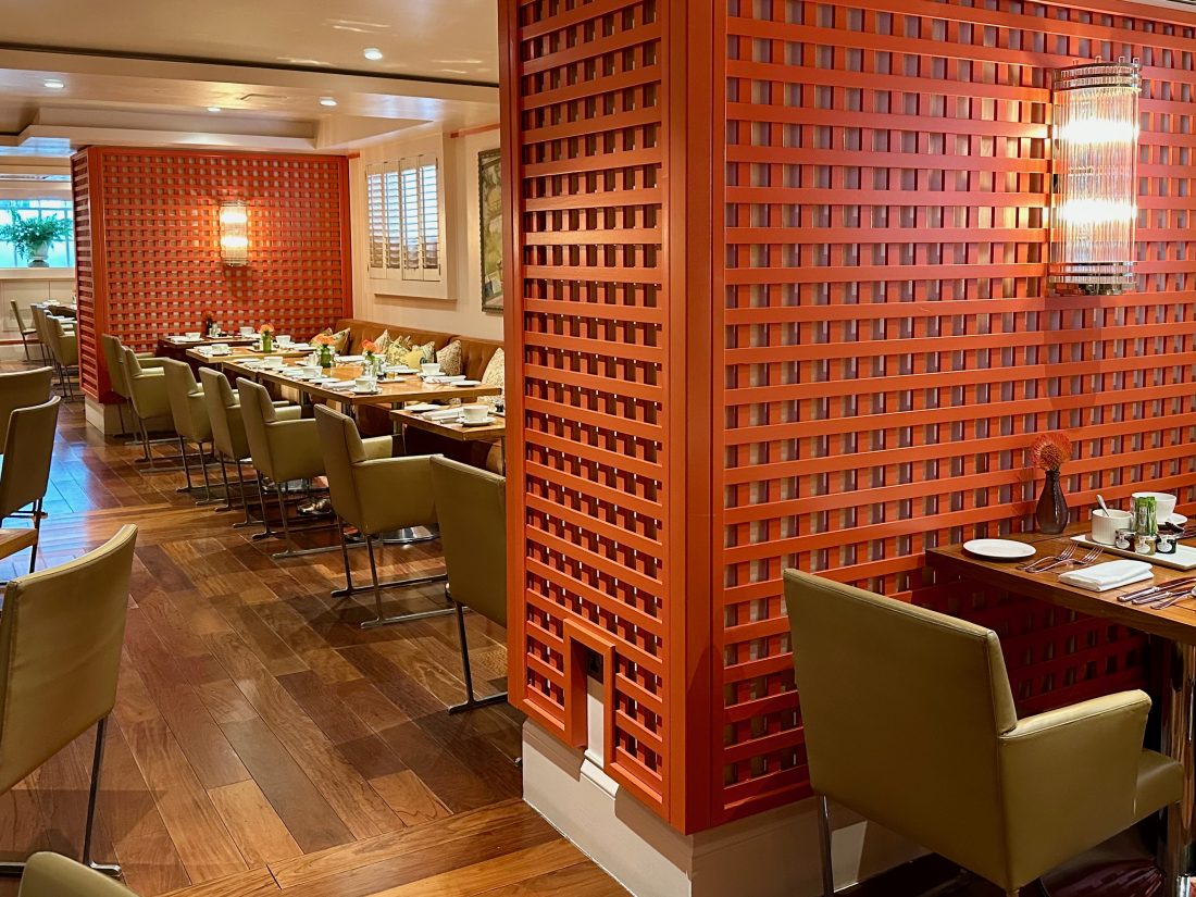 The Trellis Room set for breakfast