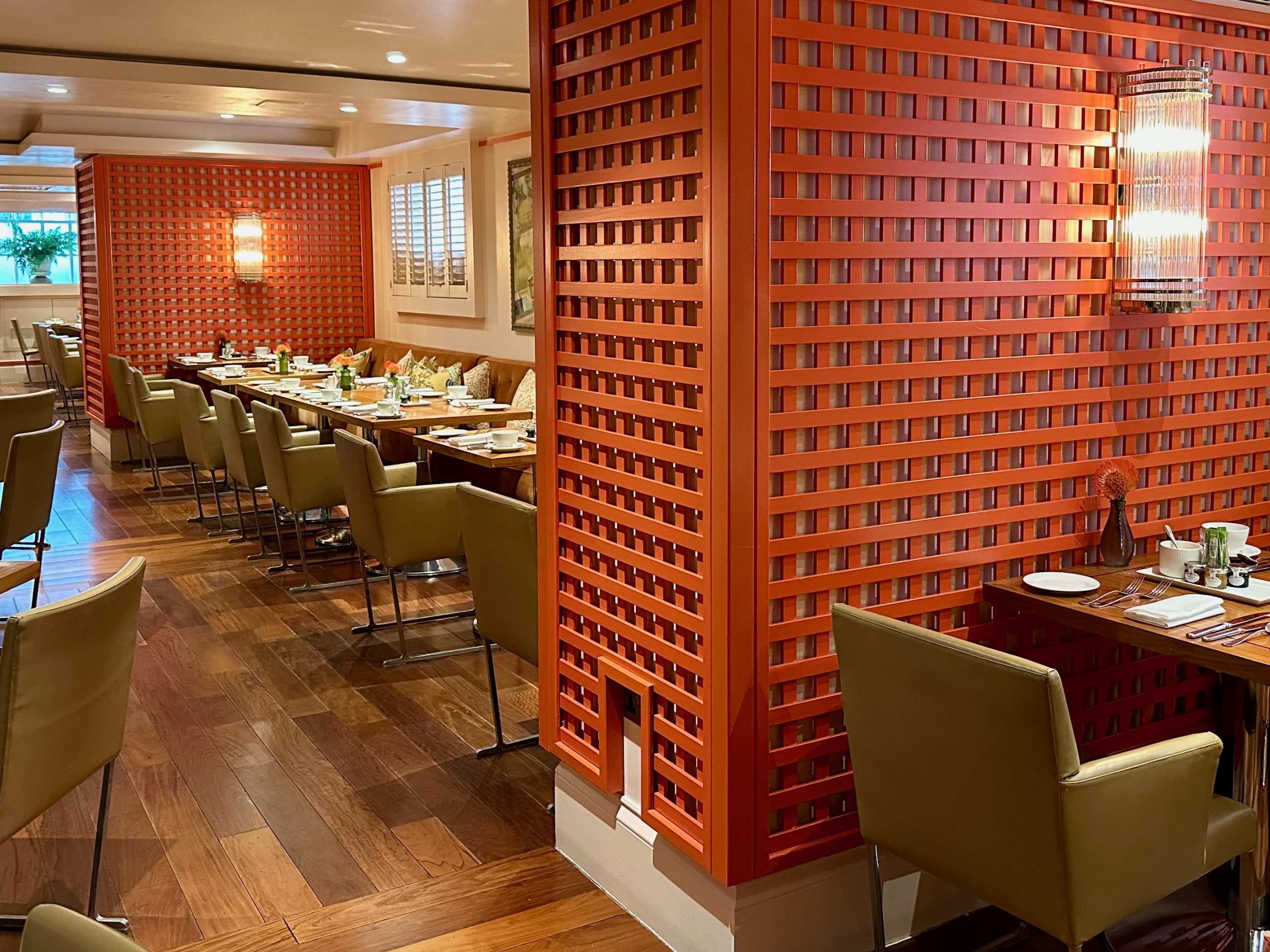 The Trellis Room set for breakfast