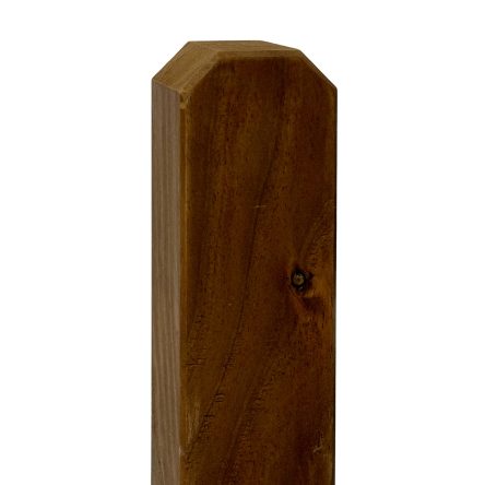 Prestige Chamfered Top Picket Fence Post in Brown Treated Softwood 70mm
