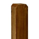 Prestige Chamfered Top Picket Fence Post in Brown Treated Softwood 90mm