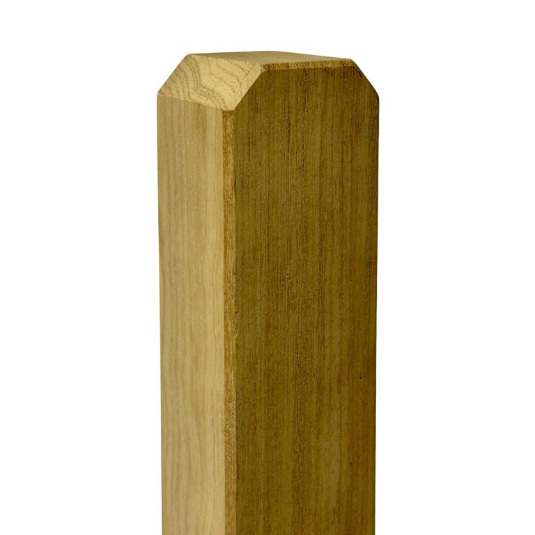 Prestige Chamfered Top Picket Fence Post in Iroko 70mm