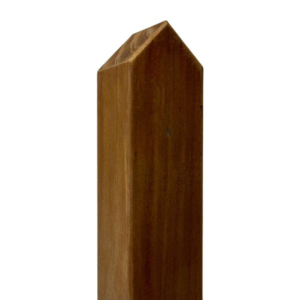 Prestige Pointed Top Picket Fence Post in Brown Treated 70mm