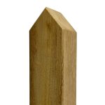 Prestige Pointed Top Picket Fence Post in Iroko 90mm