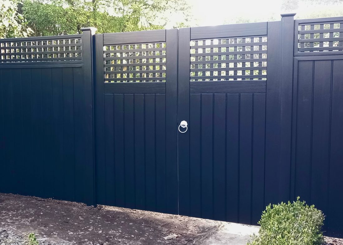 RHS Prestige gates, fencing and trellis painted in Black