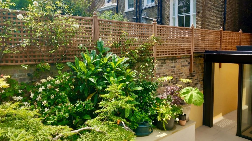 Bespoke Square Trellis (38mm gap) in Iroko