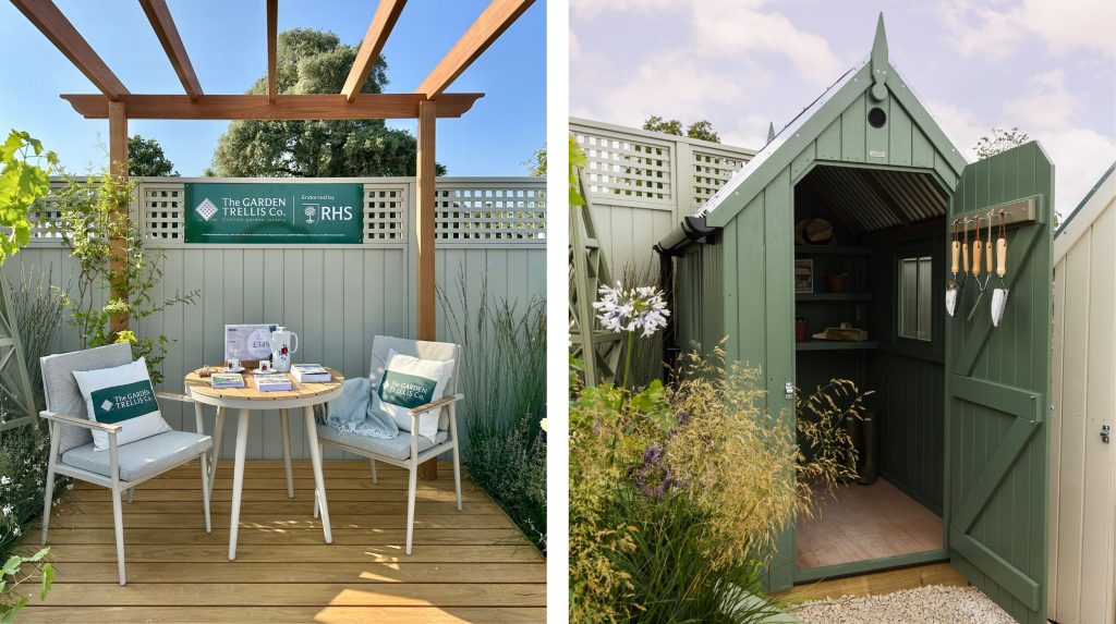 Bramblecrest and Burgon & Ball products on the Garden Trellis Co stand at RHS Sandringham Flower Show